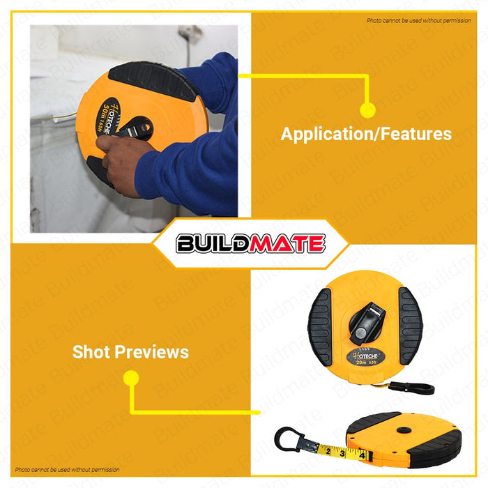 Hoteche Fiberglass Measuring Tape Measure 20m HTC-281120 100% ORIGINAL / AUTHENTIC •BUILDMATE•