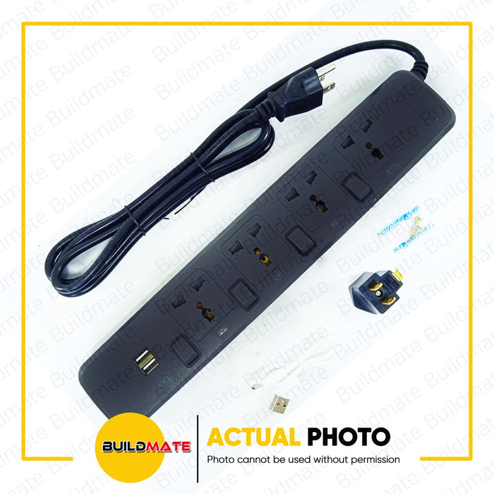 ROYU 4 GANG Extension Cord with Individual Switches REDEC724/G •BUILDMATE•