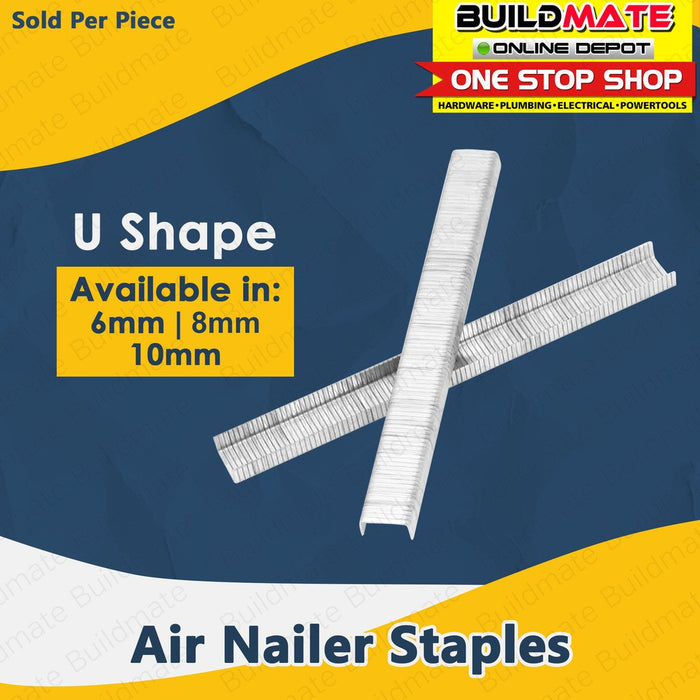 U-Shape Air Nailer Staples 6mm 8mm 10mm SOLD PER BOX •BUILDMATE•
