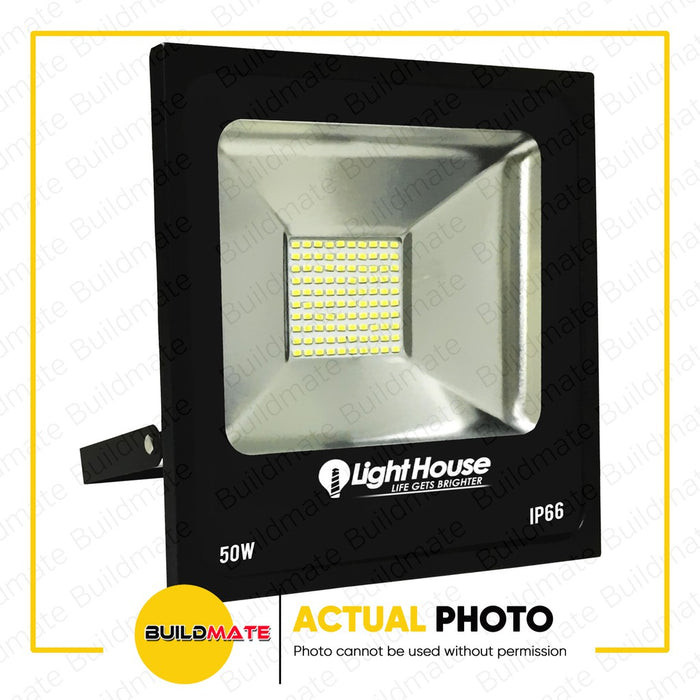 BUILDMATE Lighthouse by Powerhouse DOB LED Flood Light 50W Daylight 6500K / Warm White 3000K Weatherproof Outdoor Light Bulb PHEFDL-DOB-IP66-50W