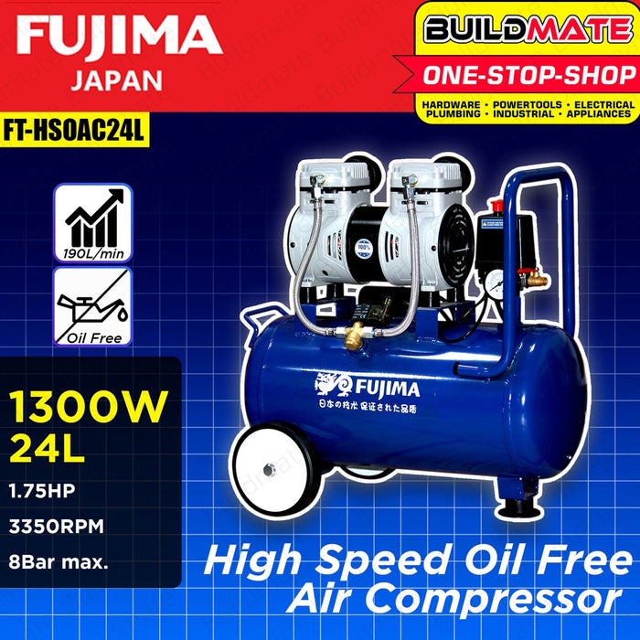 FUJIMA JAPAN High Speed Oil Free Air Compressor 1300W 1.75HP FT-HSOAC24L •BUILDMATE•