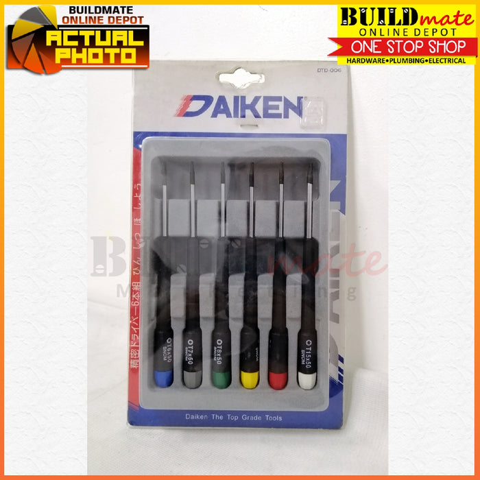 Daiken Precision Torx Screwdriver 6PCS/SET DTD006 •BUILDMATE•