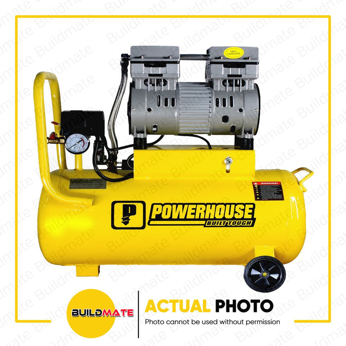 POWERHOUSE Oil And Noise Less Air Compressor 30 Liters 1HP PH-OLESS-30L-1HP •BUILDMATE•