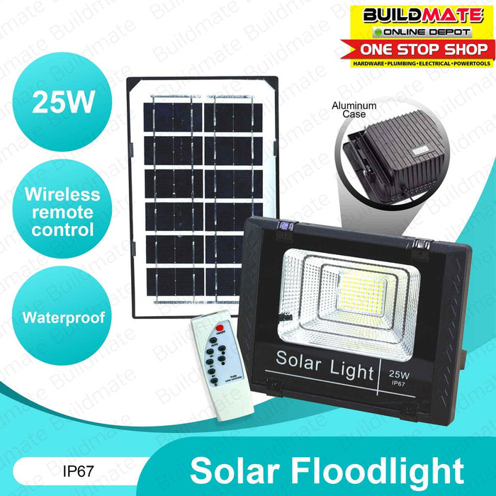 SOLAR Floodlight with Panel 25W IP67 •BUILDMATE•