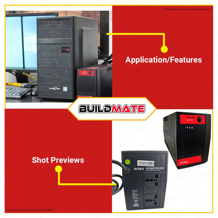 INTEX MAESTRO UPS 650VA with 2-socket Uninterruptible Power Supply 650VA •BUILDMATE•