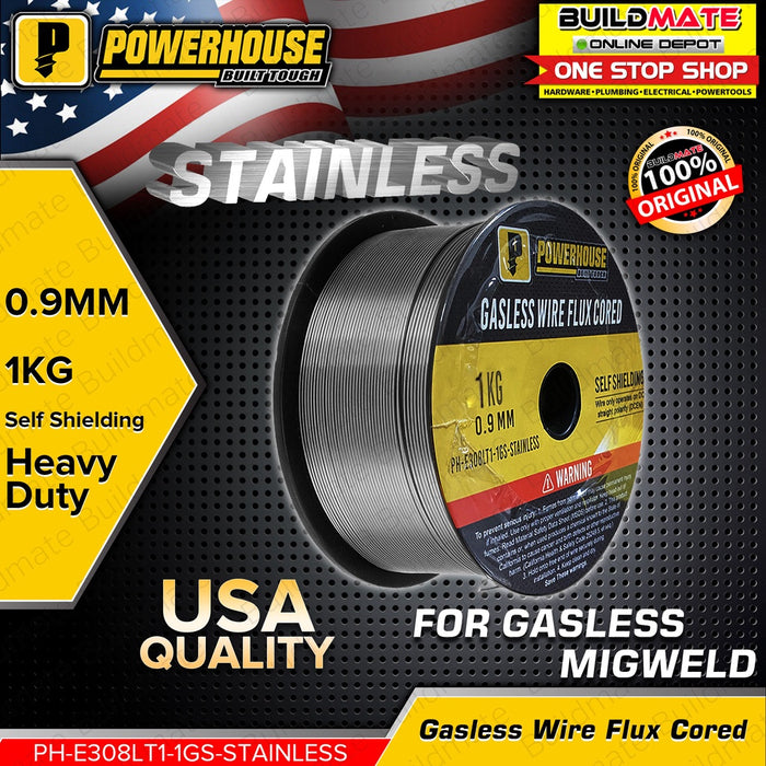 [STAINLESS GASLESS] POWERHOUSE Gasless Flux Cored Wire E308LT1-1GS 0.9mm MIGWELD •BUILDMATE•