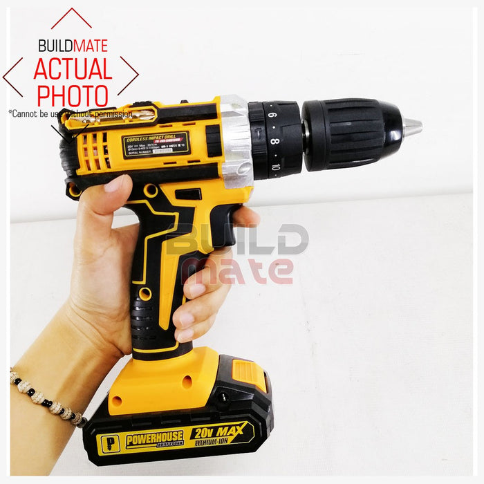 POWERHOUSE 20V Cordless Impact Drill 13mm PH-20V-CIMD13MM •BUILDMATE•