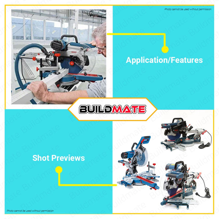 Bosch Dual Line Laser Aluminum Sliding Miter Saw w/ FREE Blade 10 254mm 1800W GCM 350-254 BPT