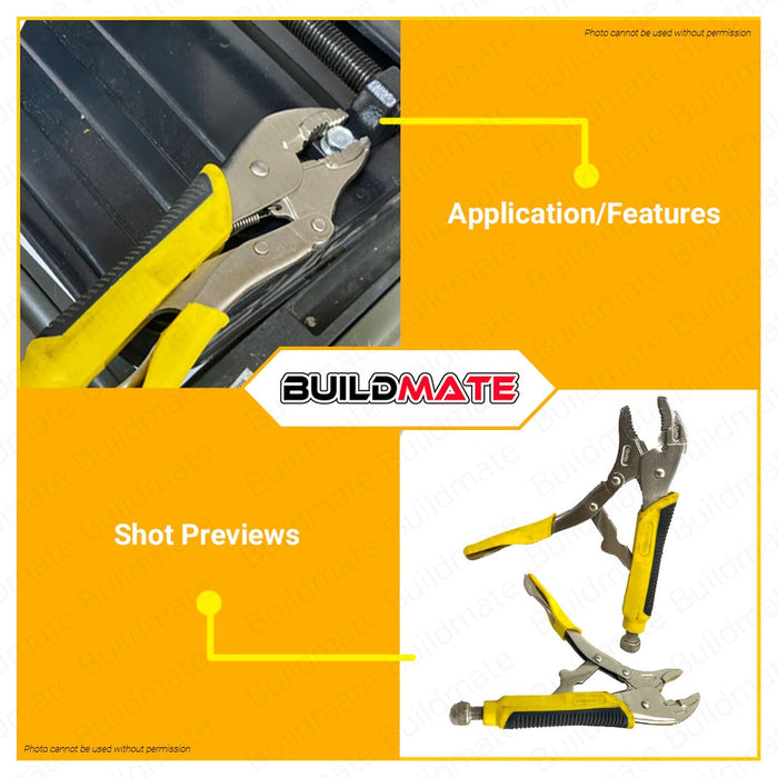 BUILDMATE Powerhouse 10R Vise Grip Curve | Straight 2X Strength Jaw Locking Plier for Twisting PHHT