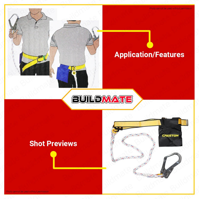 CRESTON Safety Belt with Big Hook FE5722 •BUILDMATE•