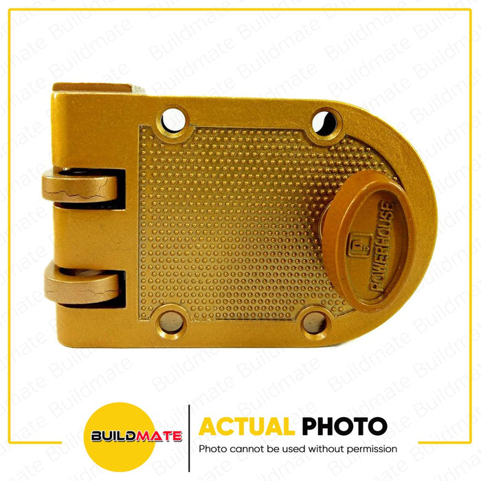 BUILDMATE Powerhouse PRO SERIES Single Rim Deadlock Gold Door Lock Finish PH-H101GP - PHDH