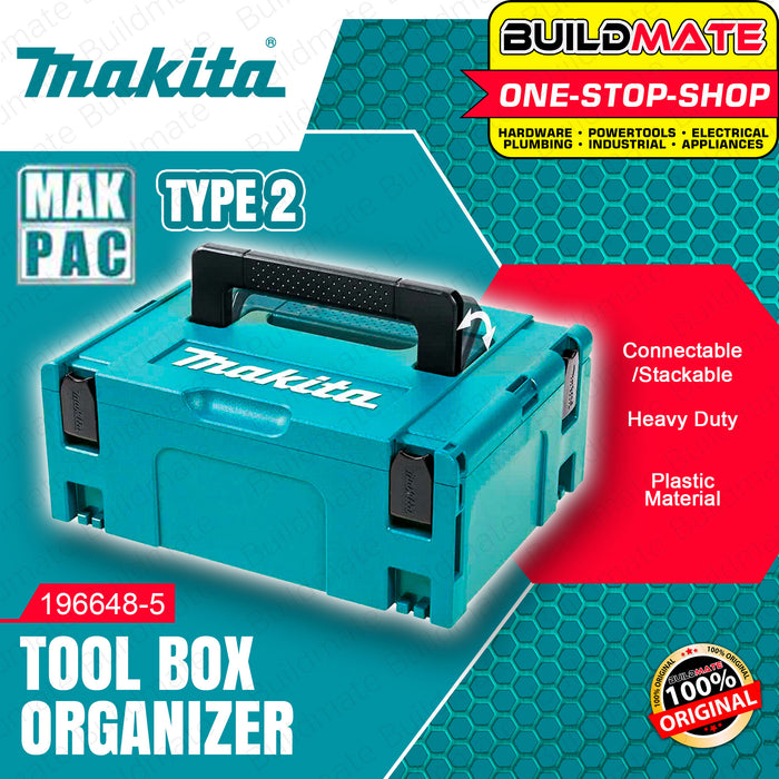 MAKITA MAKPAC Connector Case Type 2 Tool Box Organizer Toolbox Storage Box Carrying Case Plastic Organizer Plastic Tool Box Storage Box Storage Tool 196648-5 | 100% ORIGINAL / AUTHENTIC •BUILDMATE•