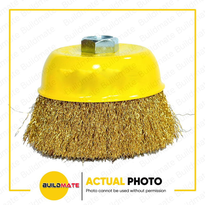 POWERHOUSE Cup Brush Plain | Twisted M10x1.25mmx3" SOLD PER PIECE •BUILDMATE• PHHT