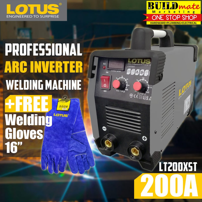 LOTUS Professional ARC Inverter Welding Machine 200A LT200SXT +Free Welding Gloves •BUILDMATE• LWM