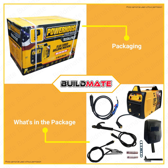 POWERHOUSE 250A MIG MAG MMA Gas Gasless with Auto Synergic EVO PRO Portable Inverter Welding Machine