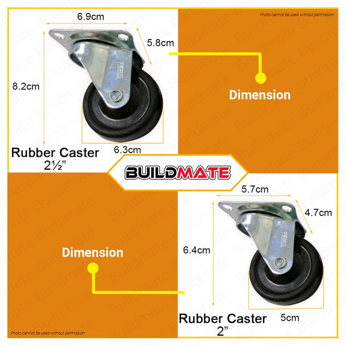 POWERHOUSE 1 PC Rubber Caster Wheel Plain SOLD PER PIECE 100% ORIGINAL / AUTHENTIC •BUILDMATE• PHHT