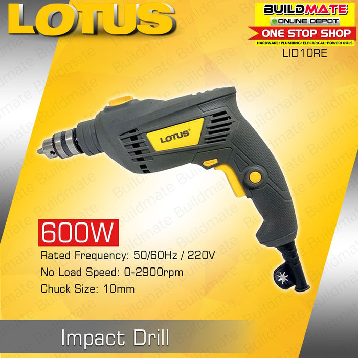 [COMBO] LOTUS Angle Grinder 650W LTSG6500S + Electric Impact Drill 600W SET LID10RE + FREE TAPE MEASURE •BUILDMATE• LPT