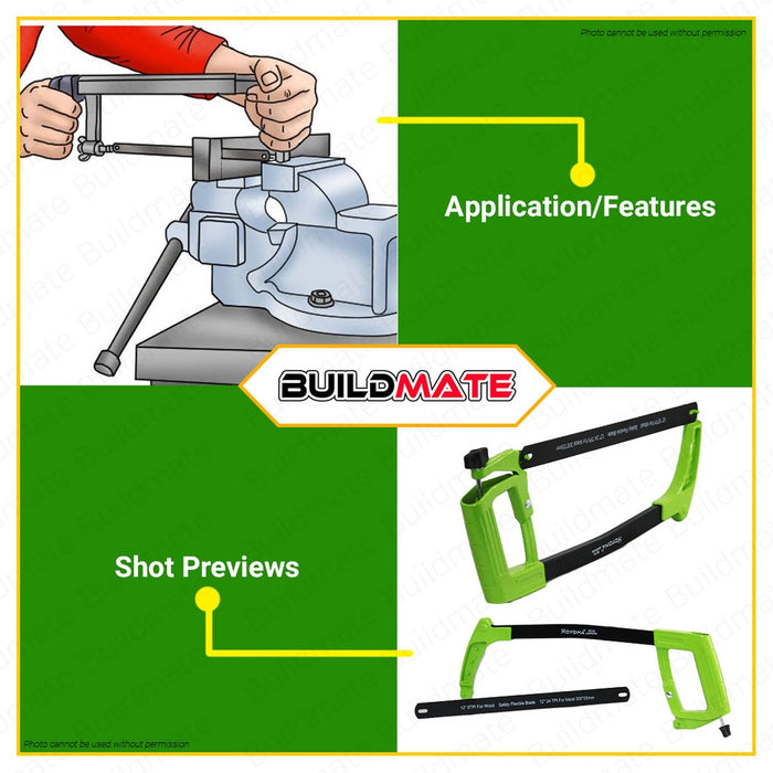 HOYOMA JAPAN Hack Saw Hacksaw with Blade 12" 300mm For Metal HS3005 | HS7061 | HS8016 •BUILDMATE•