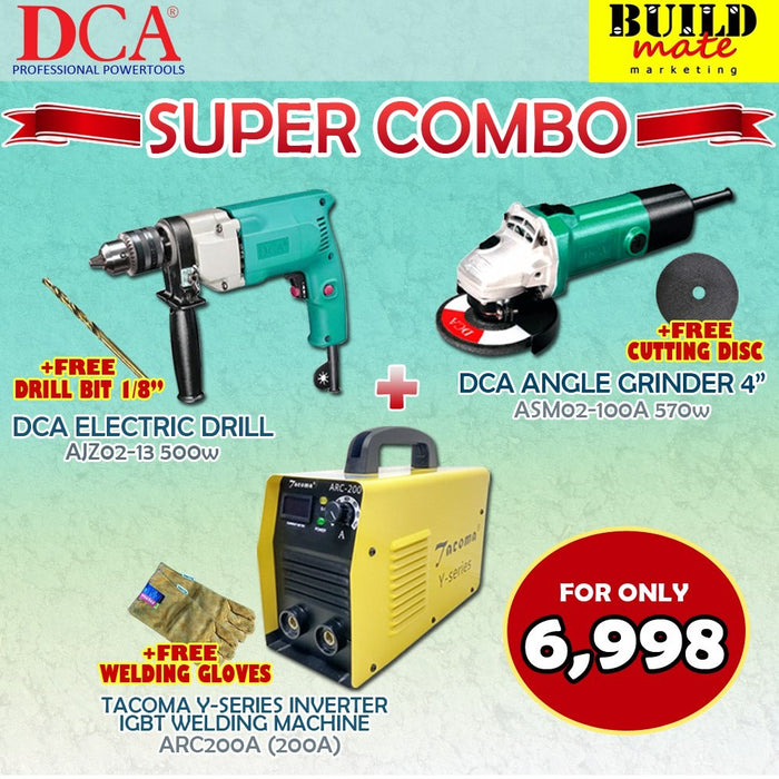 SUPERCOMBO Angle Grinder&ImpactDrill+Inverter WeldingMachine