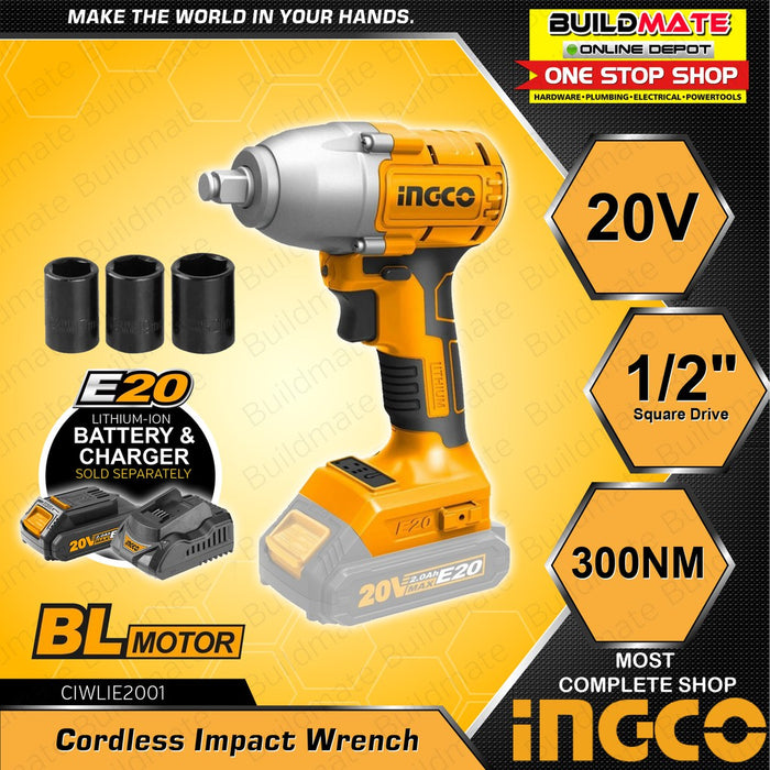 [COMBO] INGCO Cordless Impact Drill 18V CIDLI1801 + Cordless Impact Wrench 20V CIWLIE2001 IPT