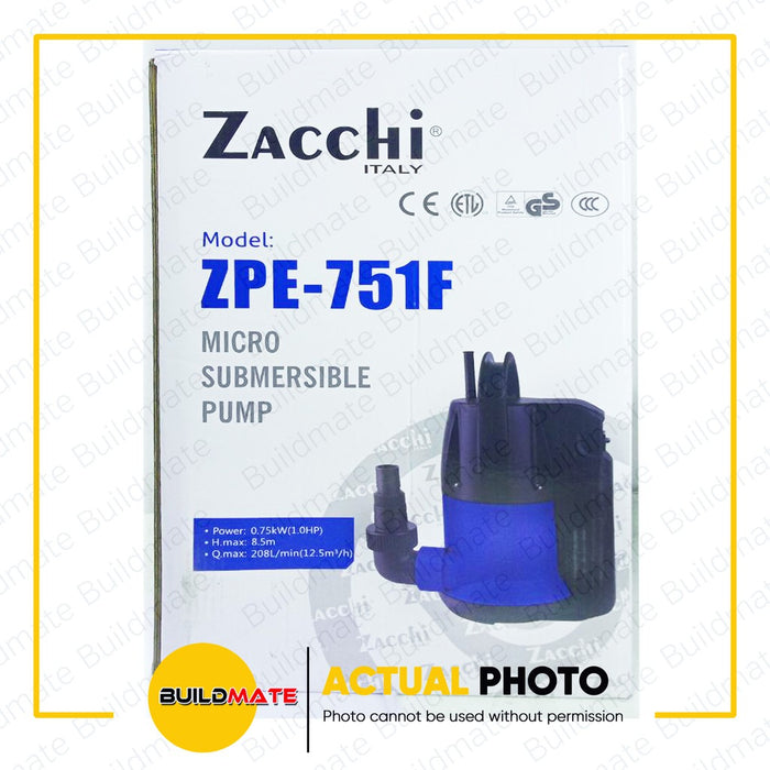 ZACCHI Micro Submersible Pump Clean Water 1 HP ZPE-751F •BUILDMATE•