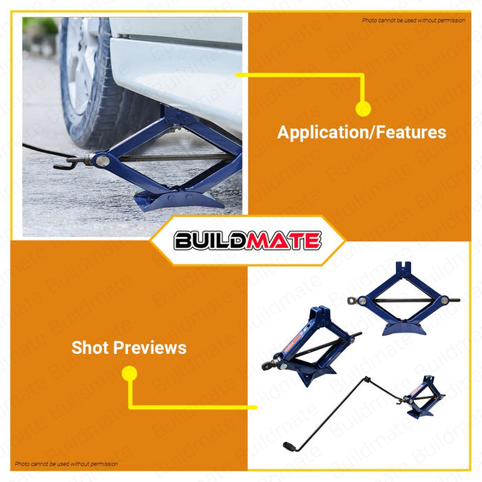 WADFOW 1 TON Scissor Jack Scissor Lift Jack Tire Repair Changing Tire Tool WHJ4510 •BUILDMATE• WHT