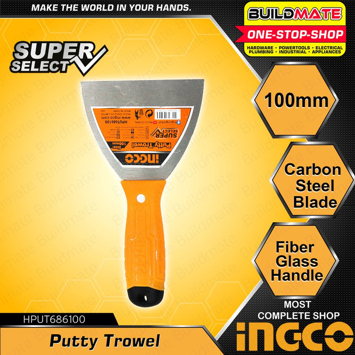 BUILDMATE Ingco 50MM-100MM Drywall Taping Putty Trowel SUPER SELECT Wall Paint Scraper Spatula SOLD PER PIECE HPUT686050 HPUT686063 HPUT686075 HPUT686100 - IHT