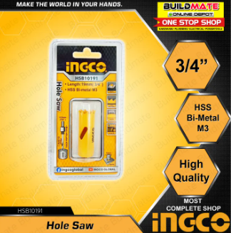 INGCO Hole Saw 19mm HSB10191 •BUILDMATE• IHT