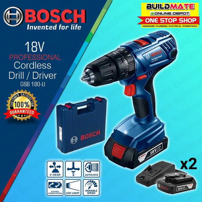 BOSCH Professional Cordless Impact Drill GSB 180-LI •BUILDMATE• BLC