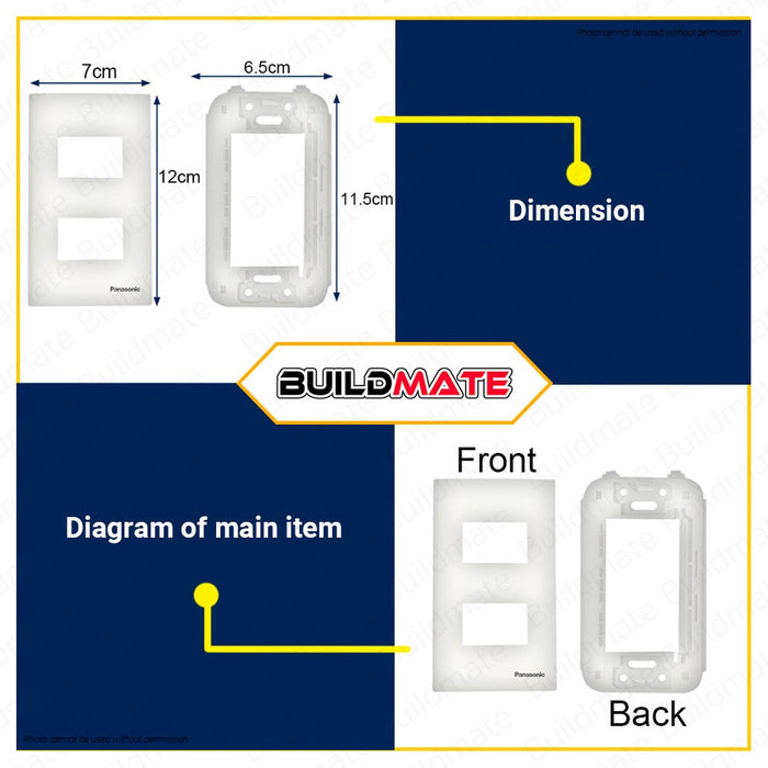 PANASONIC Original Wide Series Plate 2 Gang White WEG6802W-1W •BUILDMATE•