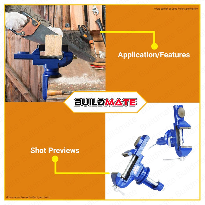 WADFOW Bench Vise 50mm 2" Inch With Anvil Body Cast Iron Hand Tools WBV1A02 •BUILDMATE• WHT