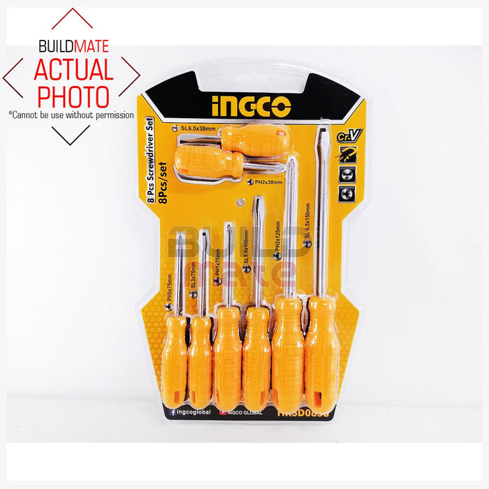 INGCO Screwdriver 8PCS/SET HKSD0858  •BUILDMATE• IHT