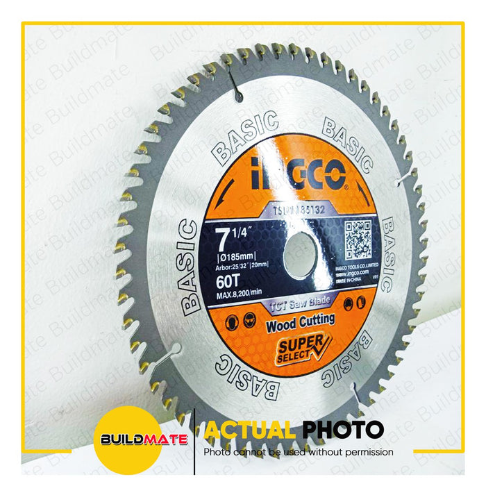 BUY 1 TAKE 1! INGCO TCT Circular Saw Blade 7 1/4" Ø185mm For Wood Cutting TSB1185132 •BUILDMATE• IHT