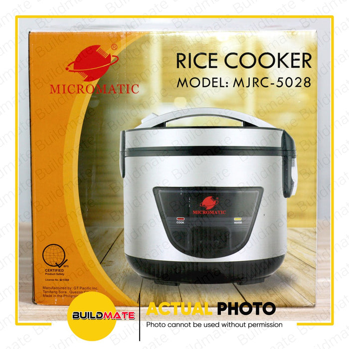 BUILDMATE Micromatic Jar Rice Cooker with Steamer 1.5L 5CUPS 500W Automatic Electric Cooker MJRC-5028