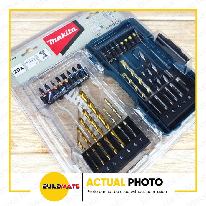 MAKITA Original Stackable Clear Case Series Drill Bit and Screw Bit Set 29PCS/SET E07113 •BUILDMATE•