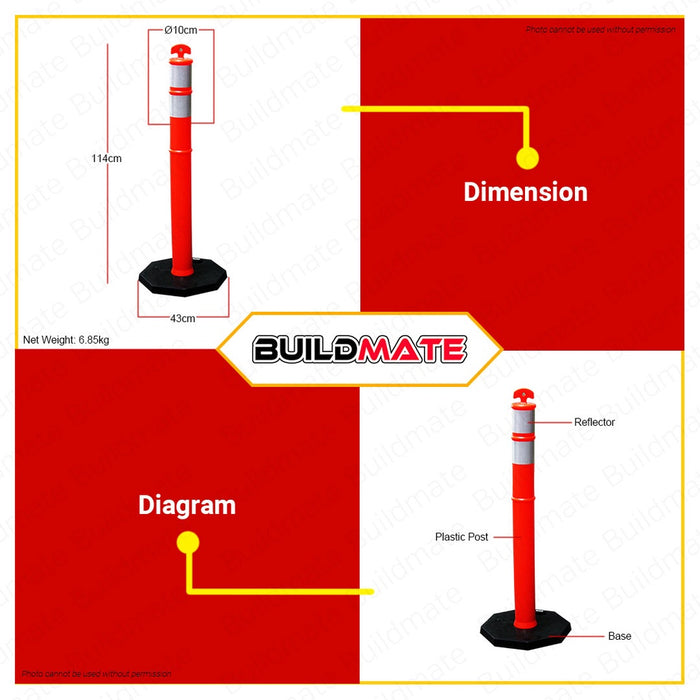 CRESTON Traffic Reflectorized Post Pole Plastic 1100mm FE-8832 100% ORIGINAL AUTHENTIC •BUILDMATE•