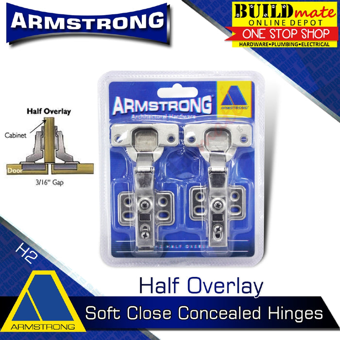 ARMSTRONG Soft Close Hydraulic Cabinet Door Concealed Hinges 1PAIR Heavy Duty •BUILDMATE•