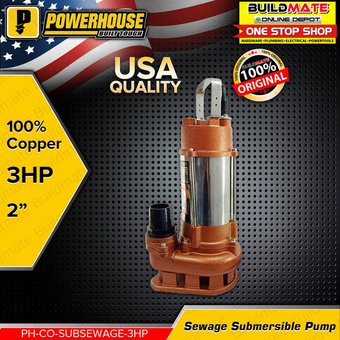 POWERHOUSE Sewage Submersible Pump Outlet 3HP PH-CO-SUBSEWAGE-3HP •BUILDMATE• PHMB