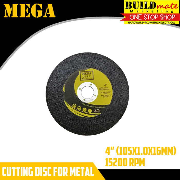 MEGA Cutting Disc Wheel 1.0mm 4" for METAL INOX •BUILDMATE• 