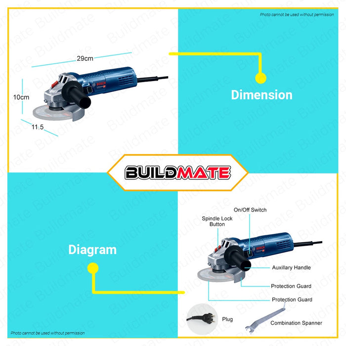 Bosch 900W 100mm Angle Grinder High Torque M10 4" GWS 900-100 06013960K0 100% ORIGINAL BPT