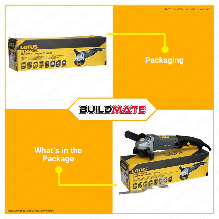 LOTUS Heavy Duty 1000W Angle Grinder 4 Trigger With Free Carbon Brush LTSG1000PX •BUILDMATE• LPT