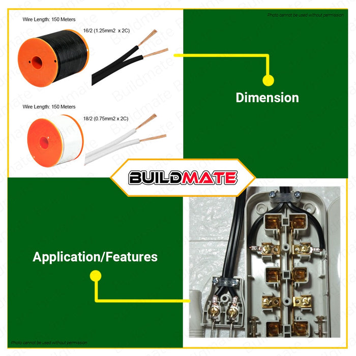 ROYU FLAT CORD WIRE #16 150M/BOX - One-Stop Shop Home Improvement Store  Philippines