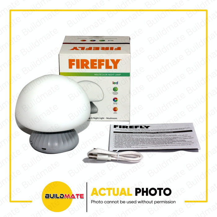 FIREFLY Rechargeable Multicolor Tap-It Night Light Mushroom FEL904 •BUILDMATE•