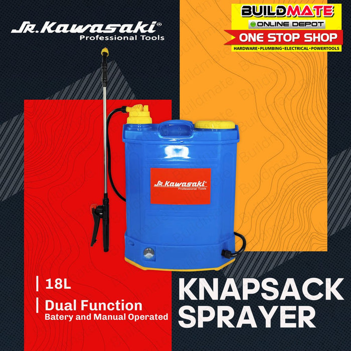 JR KAWASAKI 2in1 Dual Function Manual/Battery Operated Knapsack Sprayer 18L +FREE GLOVES&TAPEMEASURE