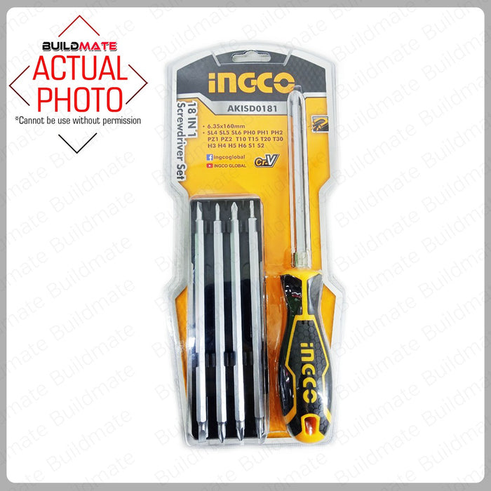 INGCO 18 in 1 Screwdriver Set AKISD0181 •BUILDMATE• IHT