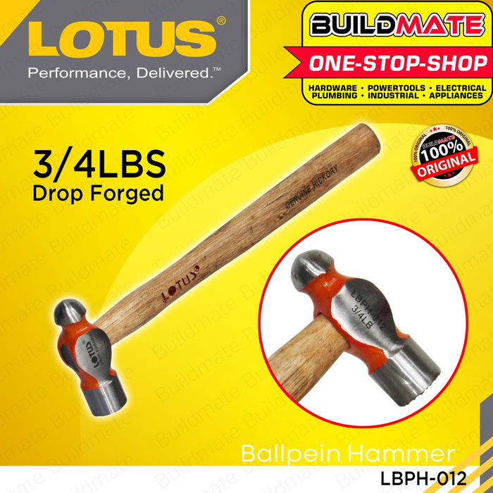 LOTUS Ballpein Hammer Genuine Hickory 3/4lbs •BUILDMATE• LHT LUTOS