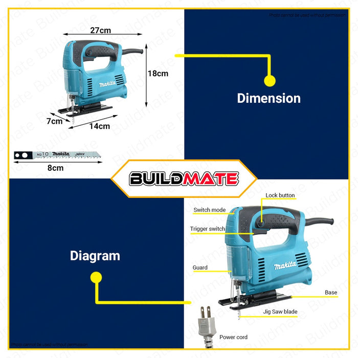 MAKITA Original Electric Jigsaw Jig Saw 450W Wood Metal 65mm 4327M 100% AUTHENTIC •BUILDMATE•