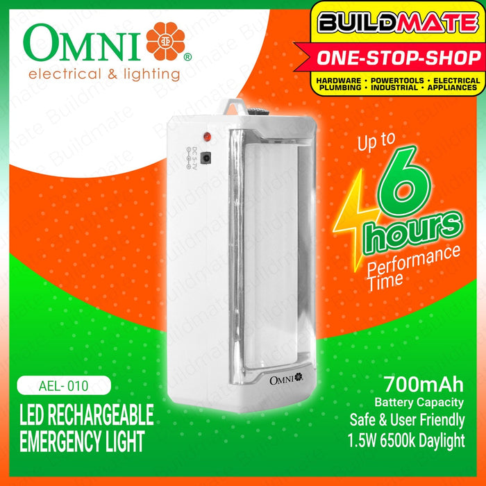 OMNI LED Rechargeable Emergency Light 1.5W 6500K DAY LIGHT AEL010 •BUILDMATE•