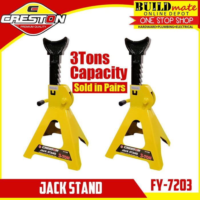 BUILDMATE Creston Jack Stand 3 Tons Heavy Duty Steel Body Auto Car Lifting Jacking Repair Tools SOLD IN PAIR