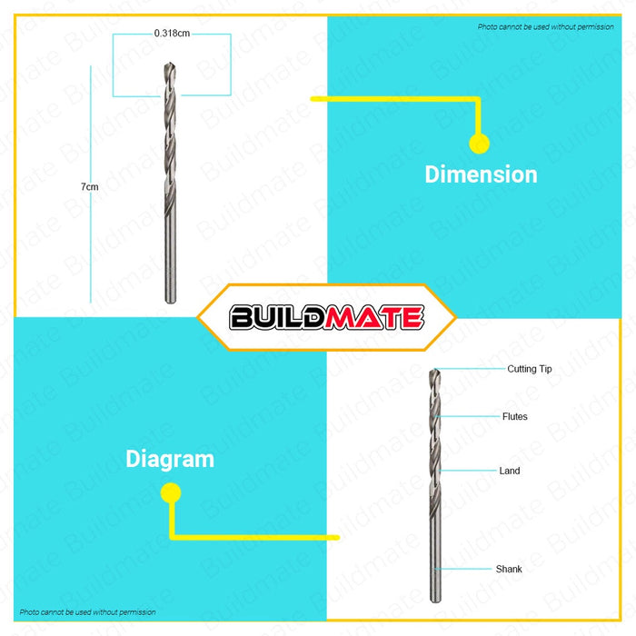 BOSCH COBALT Professional Twist Metal Drill Bit HSS-CO 1/8 x 65MM 2608588309 •BUILDMATE• BAX